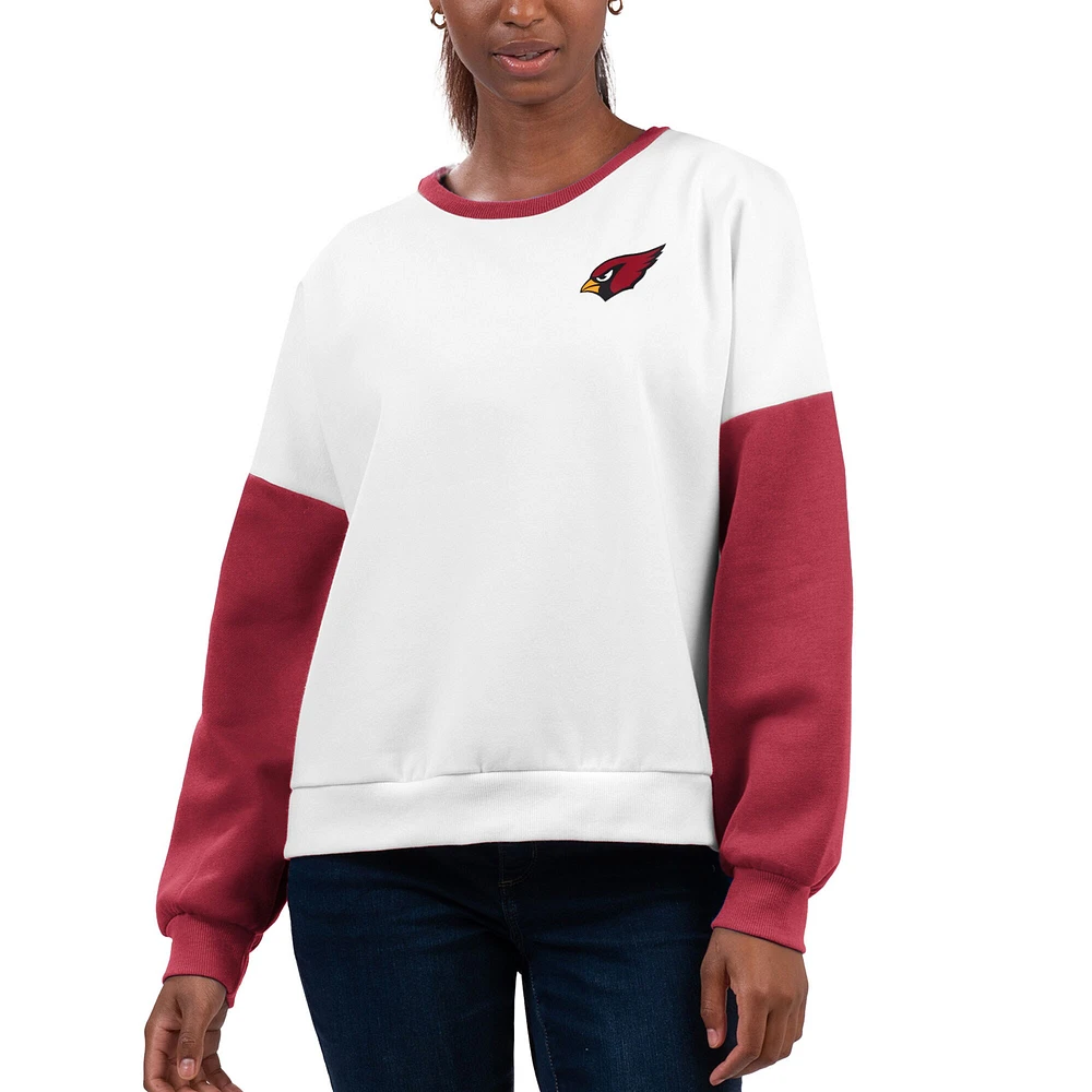 Sweat-shirt blanc G-III 4Her par Carl Banks pour femmes des Arizona Cardinals A-Game