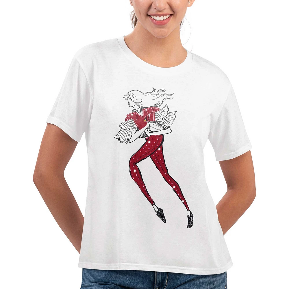 T-shirt blanc G-III 4Her par Carl Banks pour femmes des Cardinals de l'Arizona Play The Ball