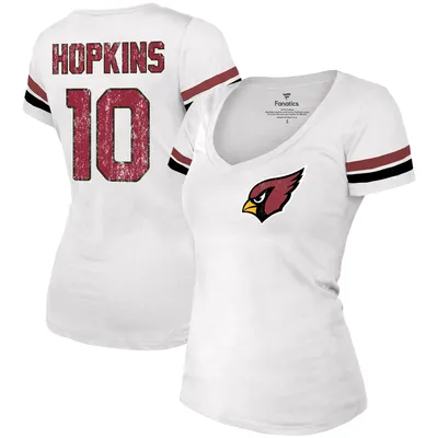 DeAndre Hopkins Arizona Cardinals Majestic Threads Women's Name & Number V-Neck T-Shirt - White