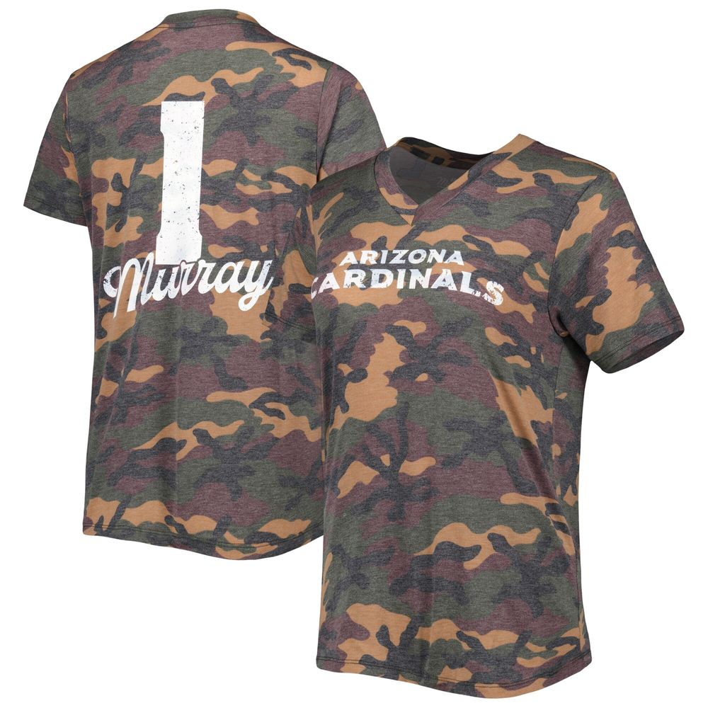 Women's Majestic Threads Kyler Murray Camo Arizona Cardinals Name & Number V-Neck Tri-Blend T-Shirt