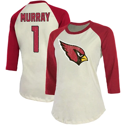 Majestic Threads Kyler Murray Cream Arizona Cardinals Nom et numéro du joueur Tri-Blend T-shirt à manches trois-quarts pour femmes