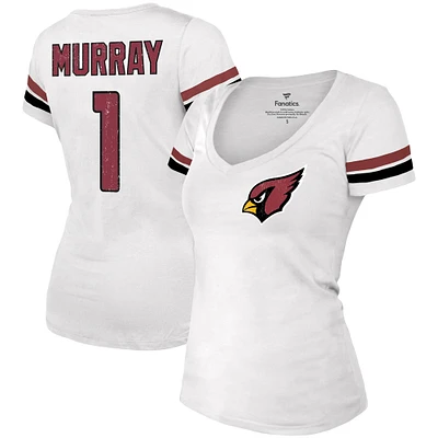 Majestic Threads Kyler Murray White Arizona Cardinals T-shirt à col en V avec nom et numéro de joueur mode pour femme