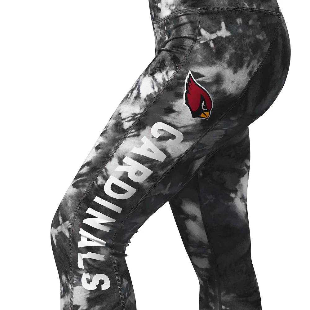 Women's MSX by Michael Strahan Black Arizona Cardinals Aubrey Tie-Dye Leggings