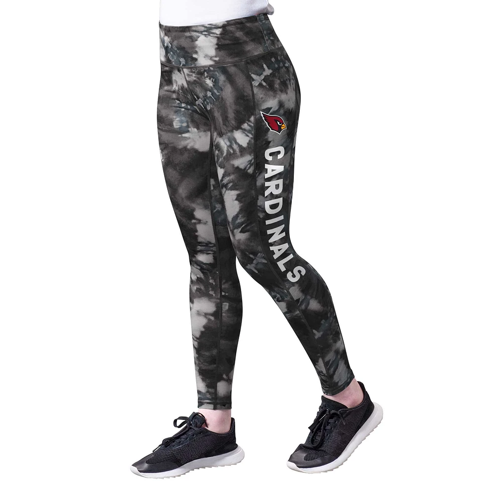 Women's MSX by Michael Strahan Black Arizona Cardinals Aubrey Tie-Dye Leggings