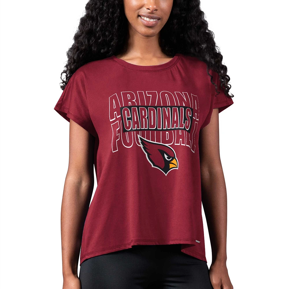 Women's MSX by Michael Strahan Cardinal Arizona Cardinals Abigail Back Slit T-Shirt