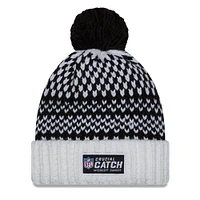 Bonnet en tricot à pompon à revers NFL Crucial Catch 2023 NFL Crucial Catch noir/blanc New Era pour femme