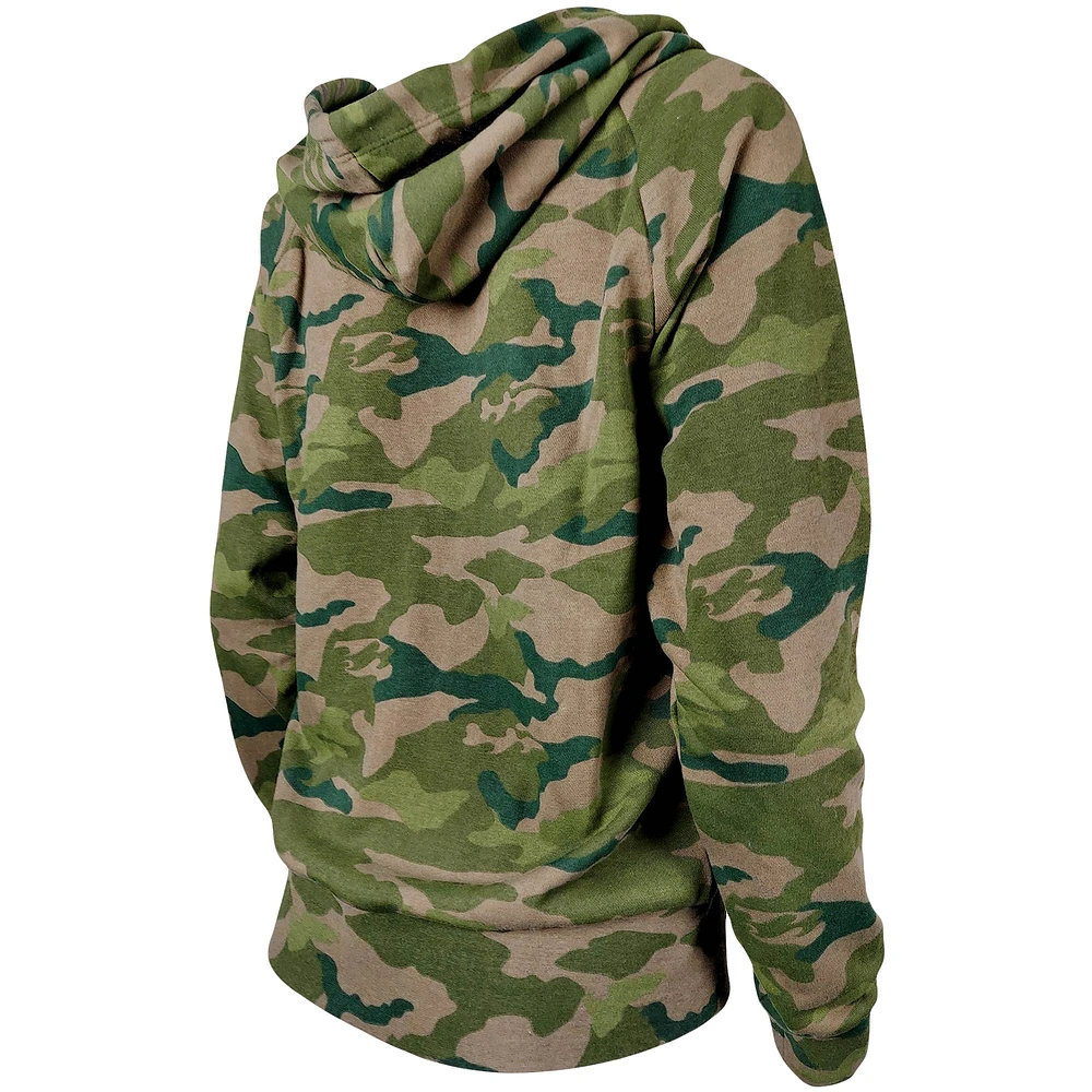 Women's New Era Camo Arizona Cardinals Raglan Full-Zip Hoodie