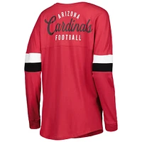 T-shirt léger à lacets manches longues pour femme Cardinal Arizona Cardinals Athletic Varsity de New Era