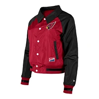 Women's New Era Cardinal Arizona Cardinals Coaches Raglan Full-Snap Jacket