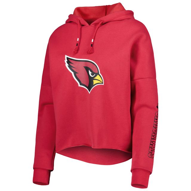 Sweat à capuche manches métallisées Cardinal Arizona Cardinals New Era pour femme