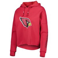 Women's New Era Cardinal Arizona Cardinals Foil Sleeve Pullover Hoodie