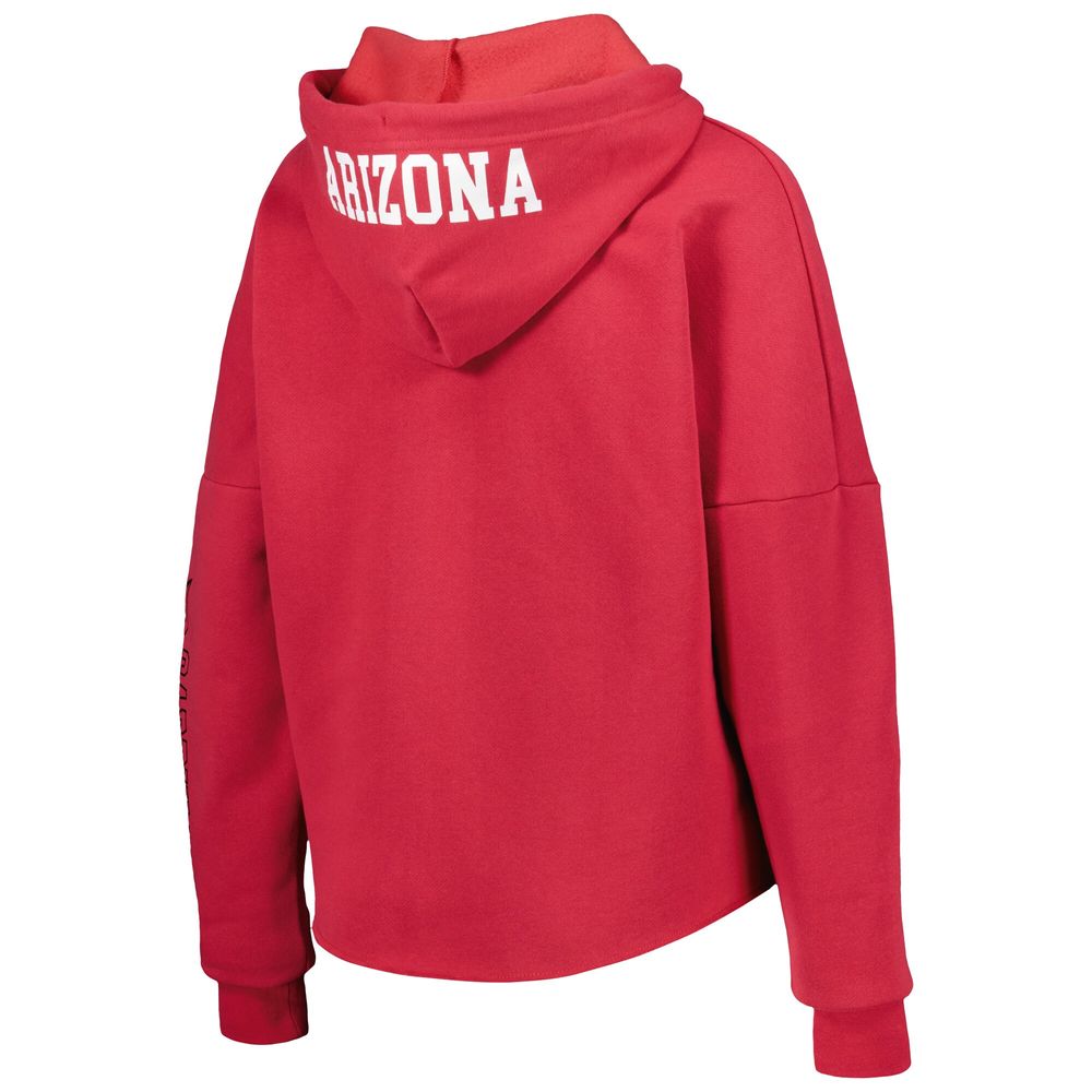 Women's New Era Cardinal Arizona Cardinals Foil Sleeve Pullover Hoodie