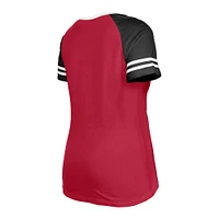 T-shirt à lacets raglan Cardinal Arizona Cardinals New Era pour femme