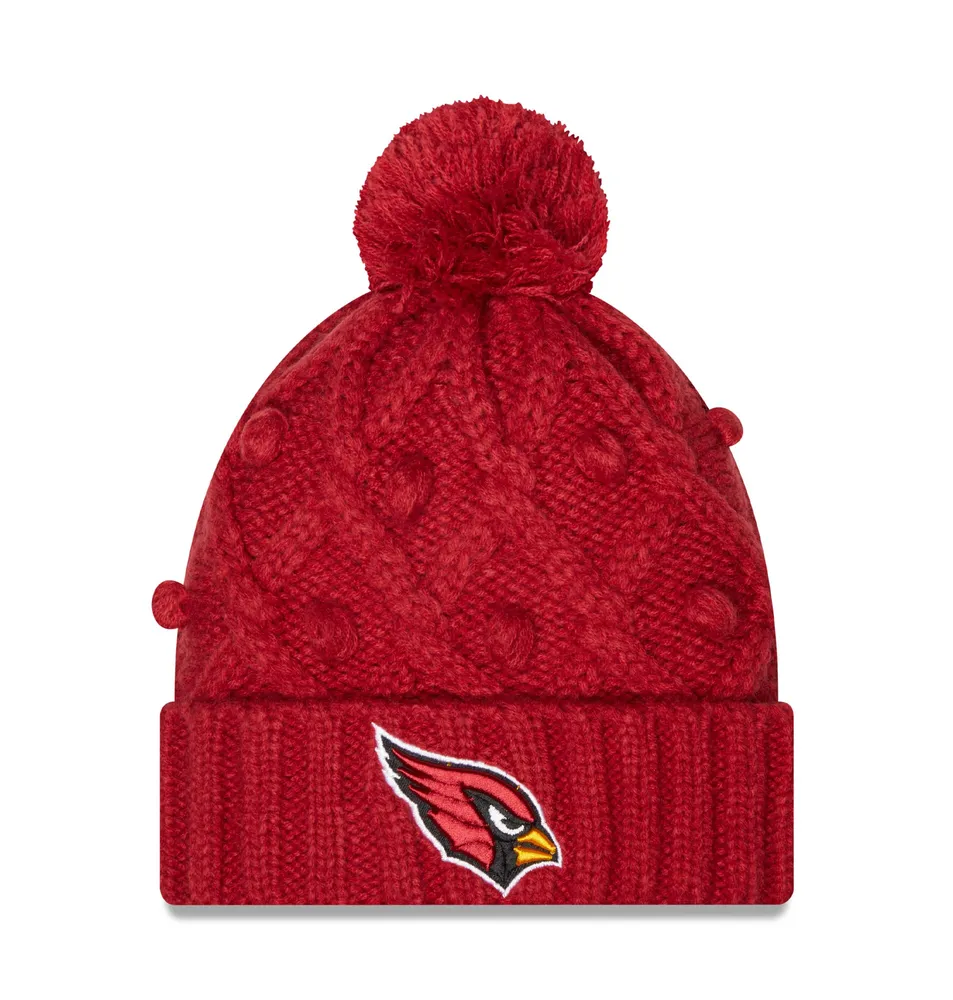 Bonnet en tricot à revers Toasty Cardinal Arizona Cardinals New Era pour femme avec pompon