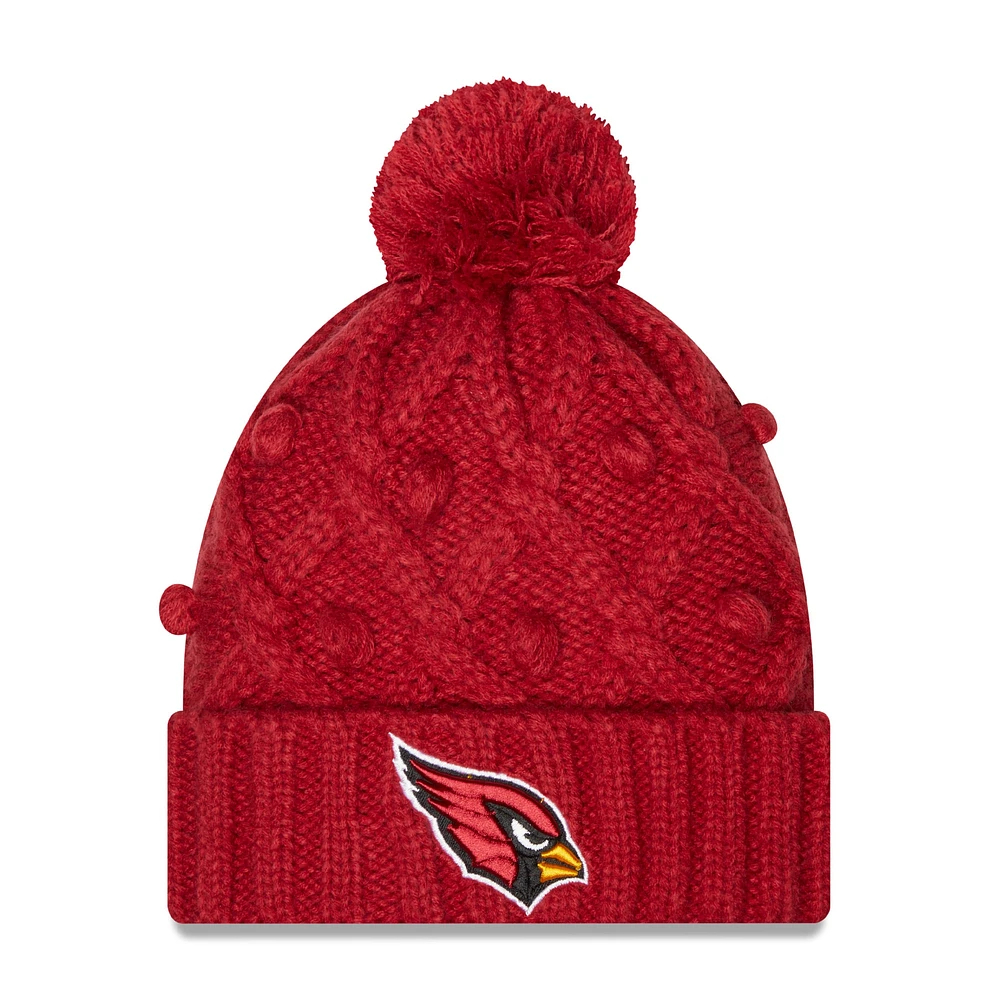 Chandail à pompons à revers Toasty Cardinal Arizona Cardinals New Era pour femme - Bonnet