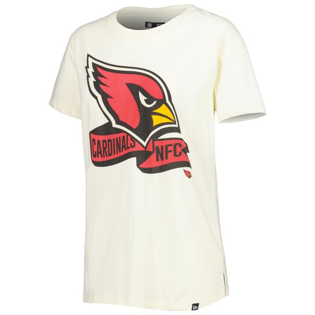 T-shirt New Era crème pour femme Arizona Cardinals Chrome Sideline