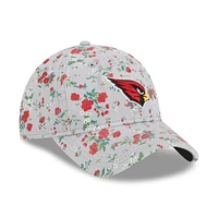 Casquette ajustable 9TWENTY New Era Arizona Cardinals Bouquet pour femme, gris