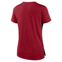 T-shirt Nike noir/Cardinal Arizona Cardinals Impact Exceed Performance à col cranté pour femme