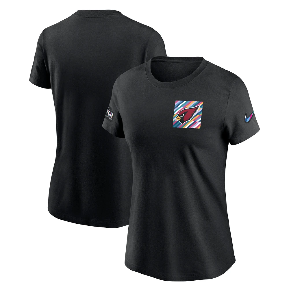 Women's Nike  Black Arizona Cardinals Crucial Catch Sideline Tri-Blend T-Shirt