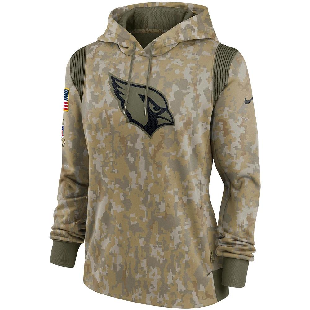 Women's Nike Camo Arizona Cardinals 2021 Salute To Service - Therma Performance Pullover Hoodie