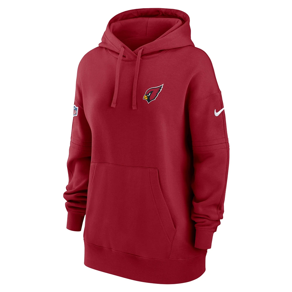 Sweat à capuche en molleton pour femme Cardinal Arizona Cardinals 2023 Sideline Club Fleece