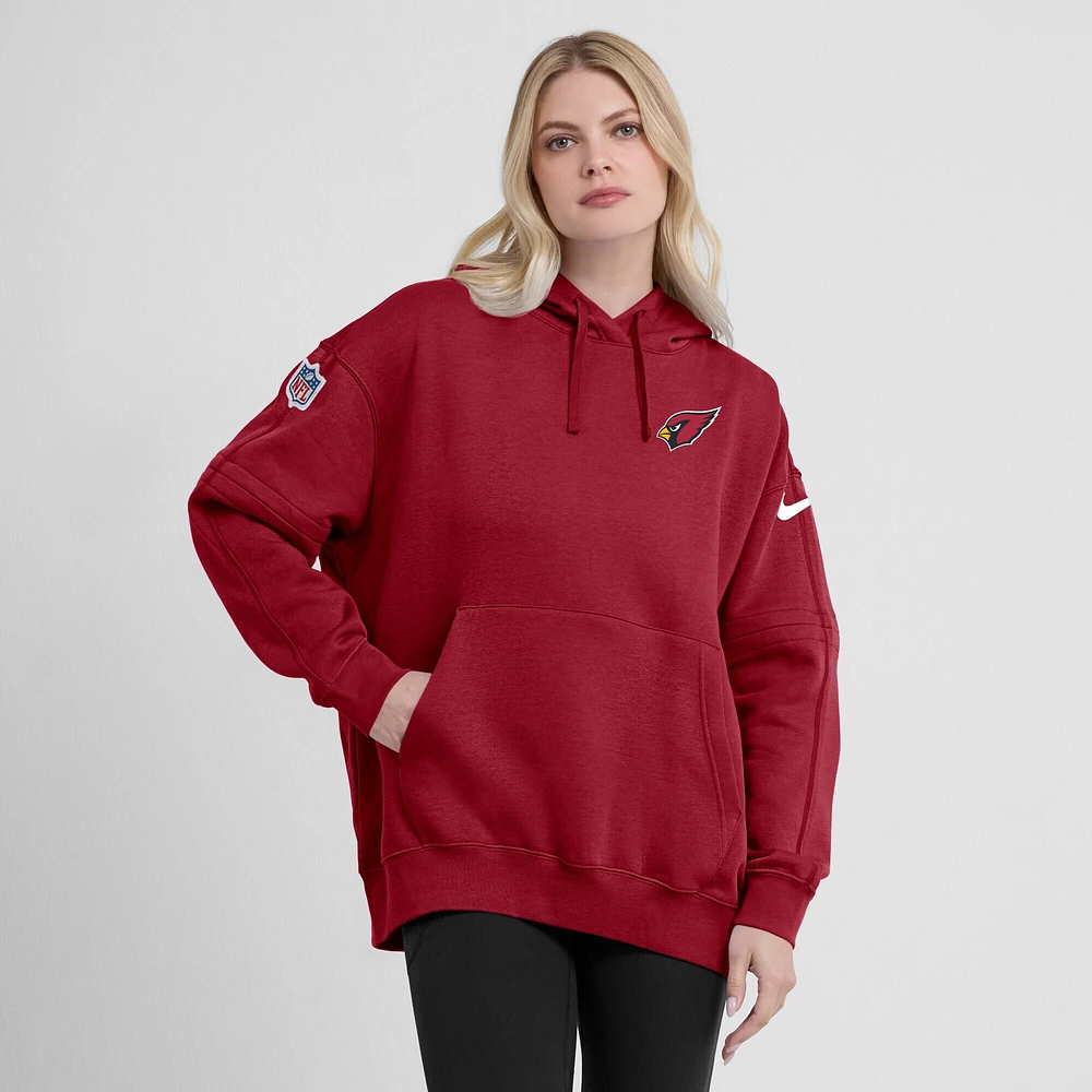 Sweat à capuche en molleton pour femme Cardinal Arizona Cardinals 2023 Sideline Club Fleece