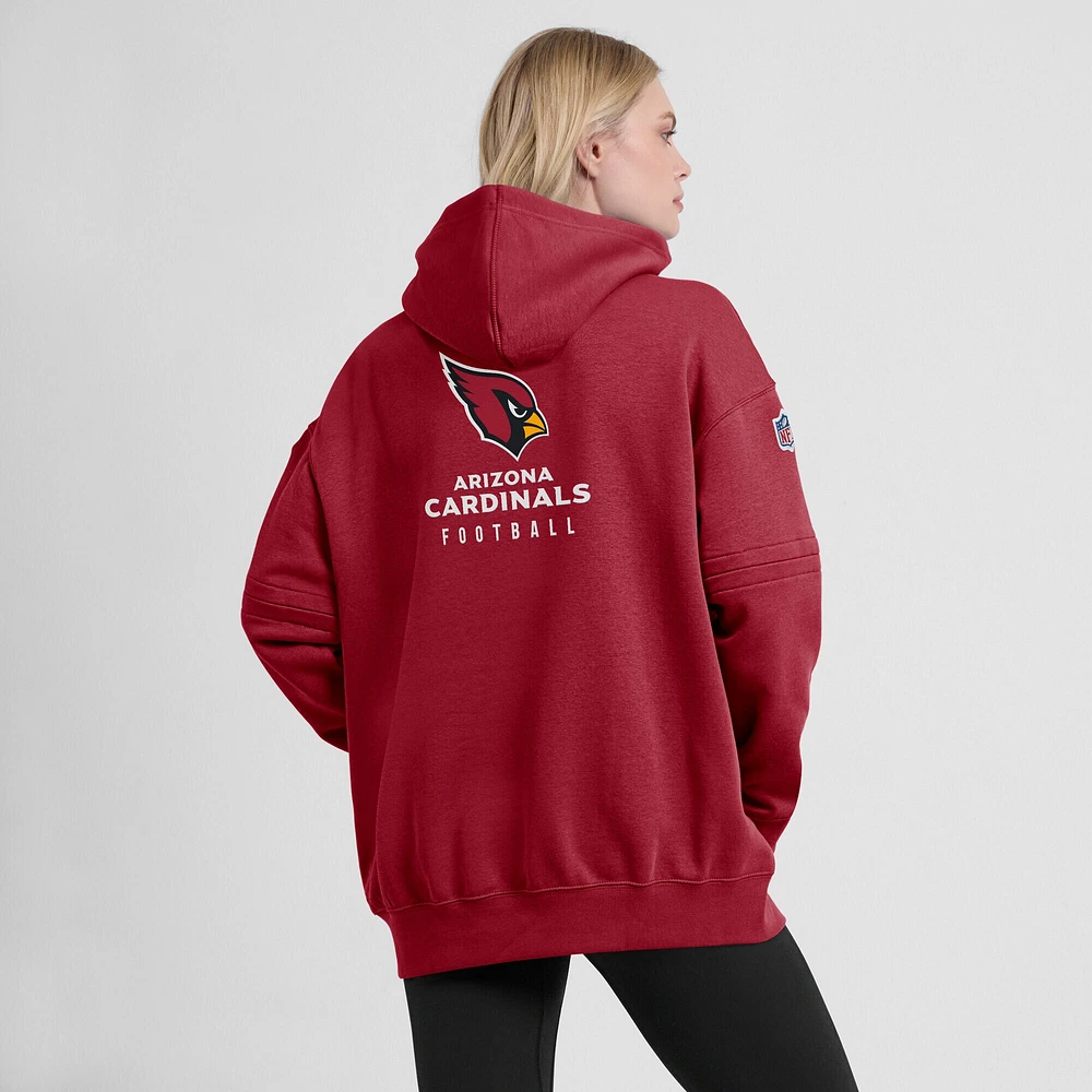 Sweat à capuche en molleton pour femme Cardinal Arizona Cardinals 2023 Sideline Club Fleece