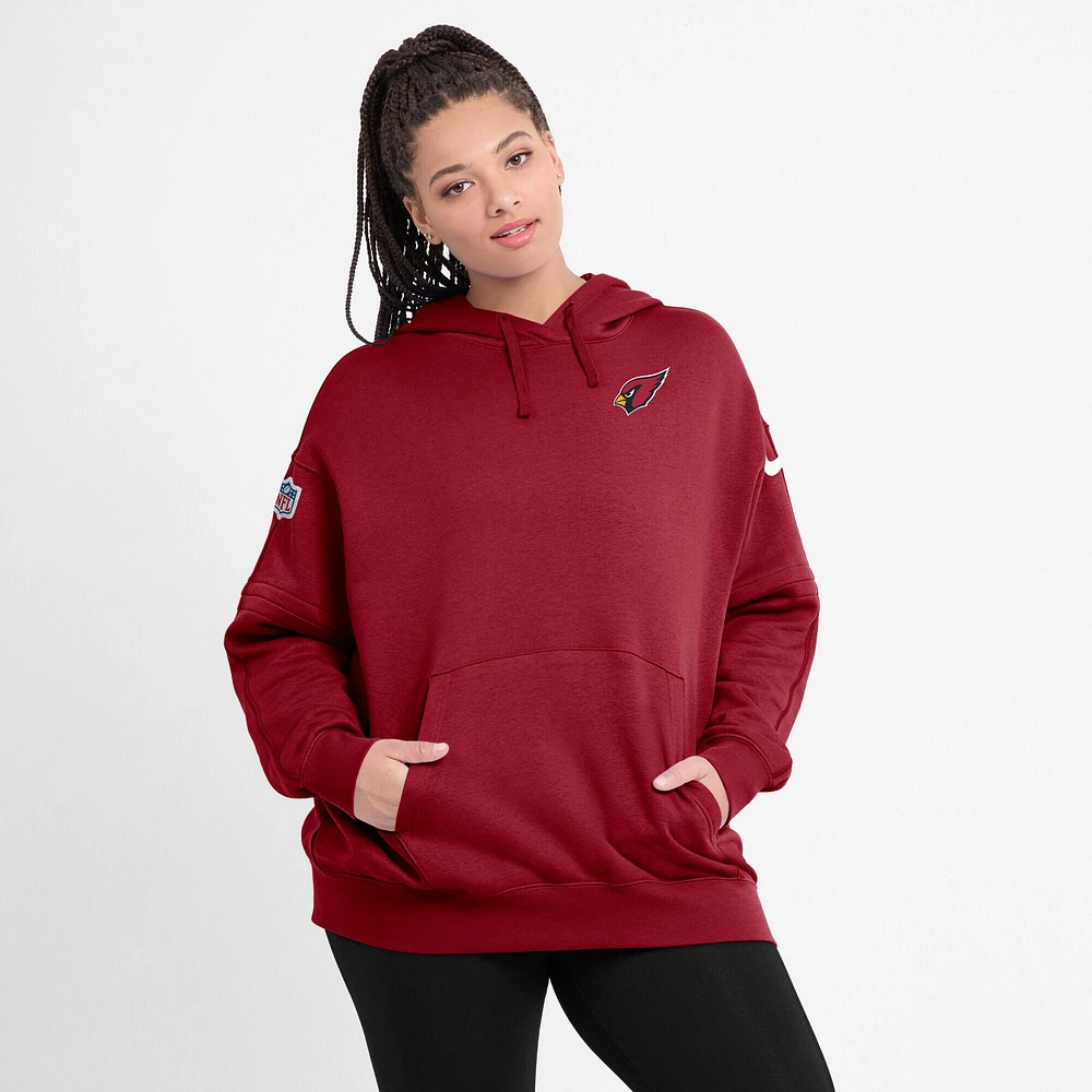 Sweat à capuche en molleton pour femme Cardinal Arizona Cardinals 2023 Sideline Club Fleece