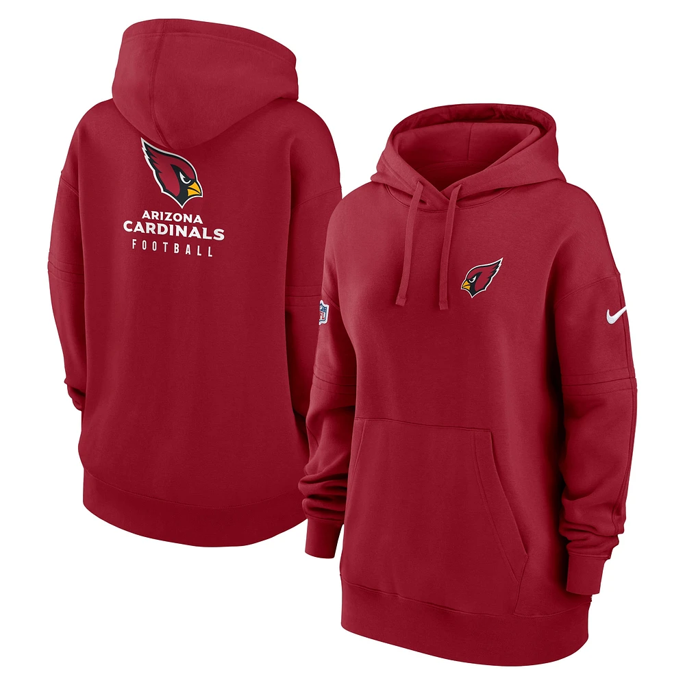 Sweat à capuche en molleton pour femme Cardinal Arizona Cardinals 2023 Sideline Club Fleece