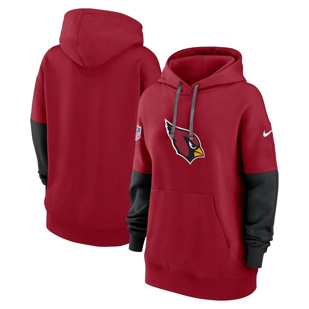 Sweat à capuche en polaire Nike Cardinal Arizona Cardinals 2024 Essential pour femme