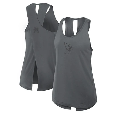 Women's Nike Gray Arizona Cardinals Glory Crisscross Performance Tank Top