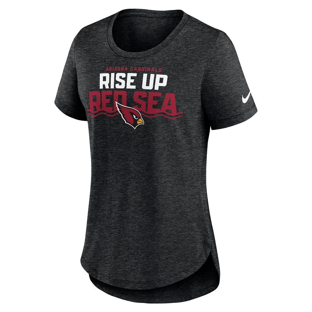 Women's Nike Heather Black Arizona Cardinals Local Fashion Tri-Blend T-Shirt