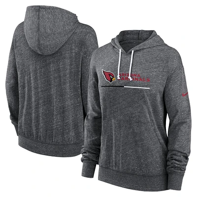 Women's Nike Heather Charcoal Arizona Cardinals Team Spirit Gym Vintage Lightweight Hoodie Top