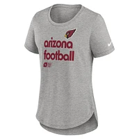 Women's Nike  Heather Gray Arizona Cardinals Fashion Tri-Blend T-Shirt