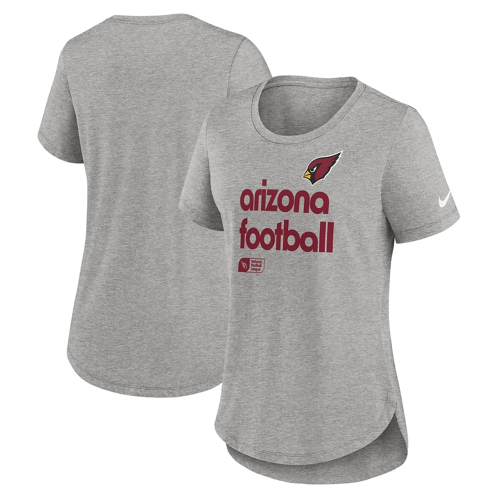 Women's Nike  Heather Gray Arizona Cardinals Fashion Tri-Blend T-Shirt