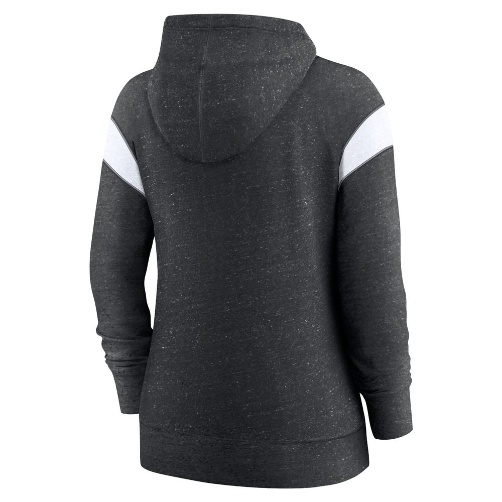 Women's Nike Heathered Black/White Arizona Cardinals Monaco - Full-Zip Hoodie