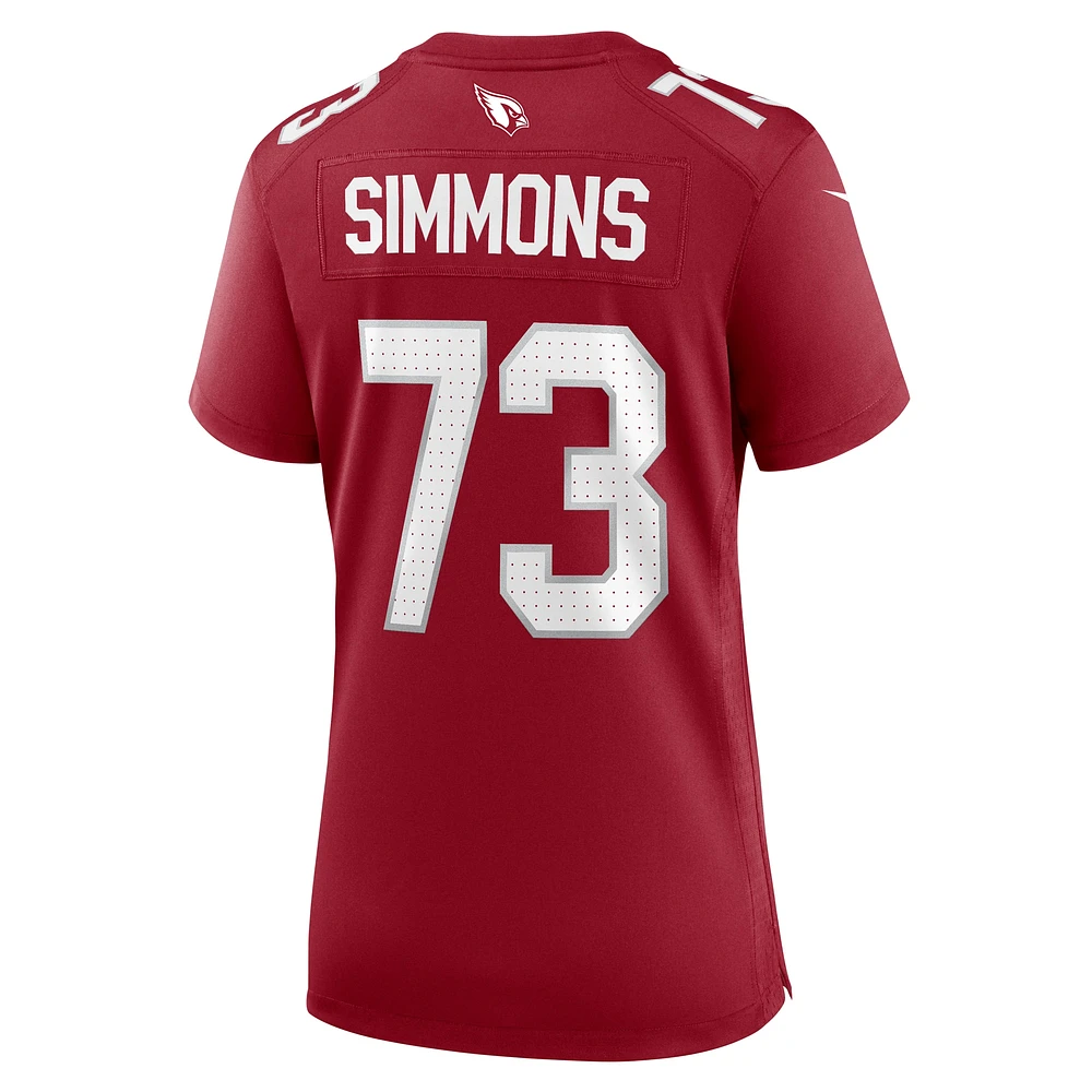 Maillot de match l'équipe Nike Lachavious Simmons Cardinal Arizona Cardinals pour femme