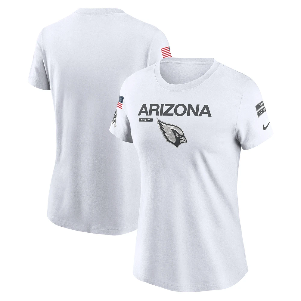 T-shirt Nike blanc pour femme Arizona Cardinals 2024 Salute To Service Legend Performance