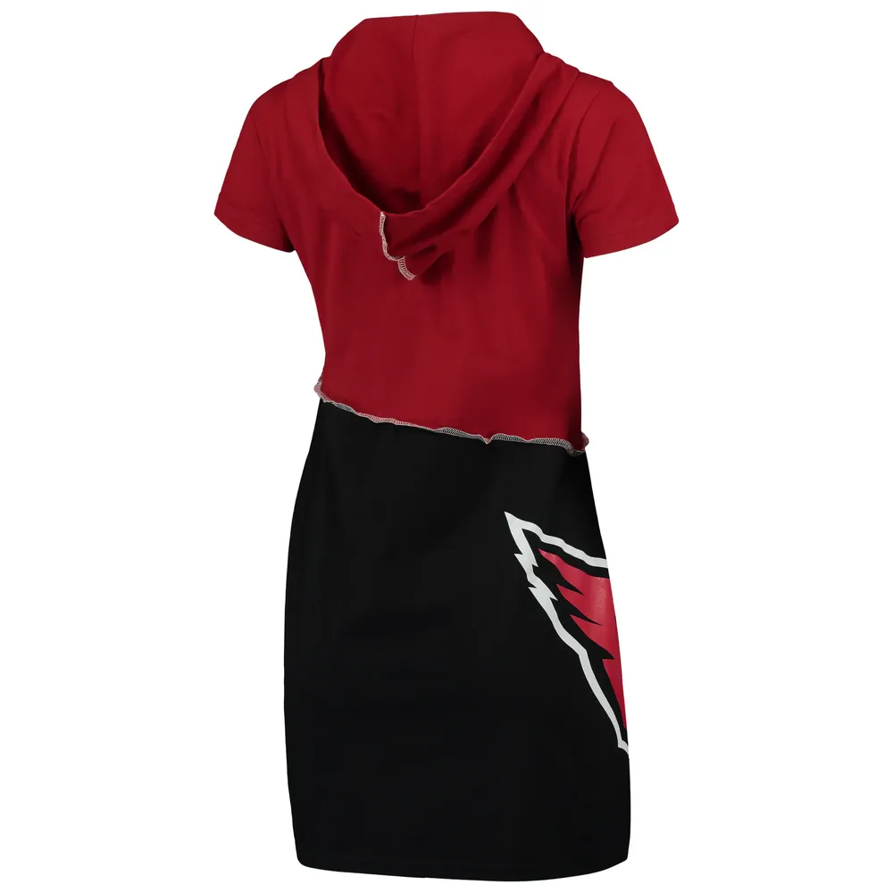 Refried Apparel Cardinal/Noir Arizona Cardinals Mini-robe à capuche durable pour femme