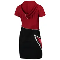 Refried Apparel Cardinal/Noir Arizona Cardinals Mini-robe à capuche durable pour femme