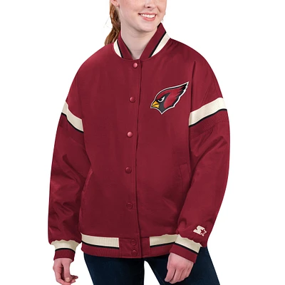 Women's Starter Cardinal Arizona Cardinals Tournament Full-Snap Varsity Jacket