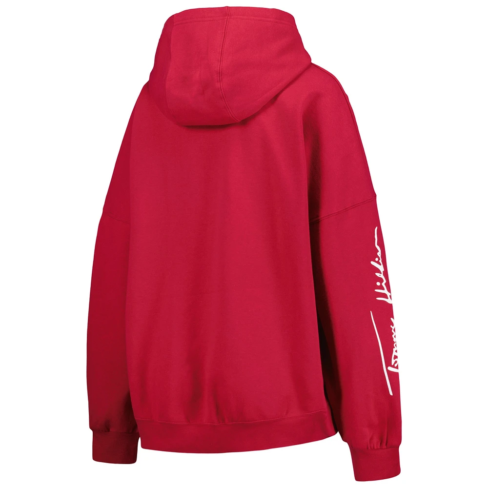 Women's Tommy Hilfiger Cardinal Arizona Cardinals Becca Drop Shoulder Pullover Hoodie