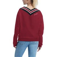 Women's Tommy Hilfiger Cardinal Arizona Cardinals Heidi V-Neck Pullover Sweatshirt