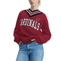 Women's Tommy Hilfiger Cardinal Arizona Cardinals Heidi V-Neck Pullover Sweatshirt