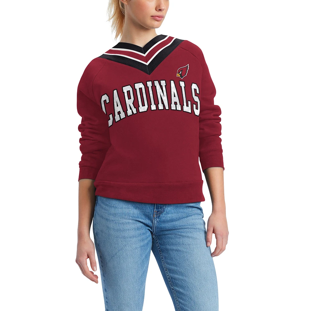 Sweat-shirt à col en V Heidi Tommy Hilfiger Cardinal Arizona Cardinals pour femme