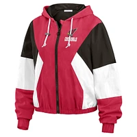 Women's WEAR by Erin Andrews Cardinal/Black Arizona Cardinals Plus Color Block Full-Zip Windbreaker Jacket