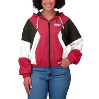 Veste coupe-vent zippée à blocs de couleurs pour femmes WEAR by Erin Andrews Cardinal/Black Arizona Cardinals grande taille