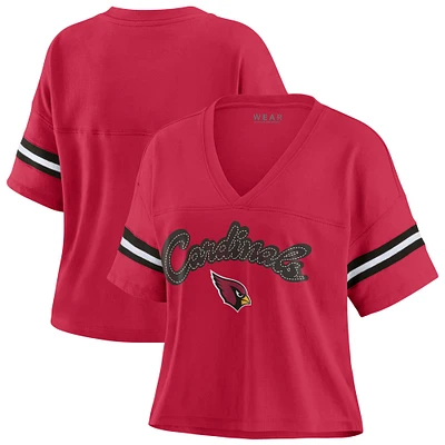 T-shirt boxy à blocs de couleurs grande taille pour femme WEAR by Erin Andrews Cardinal/White Arizona Cardinals