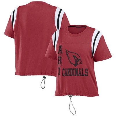 T-shirt à col cintré pour femme WEAR by Erin Andrews Cardinal Arizona Cardinals