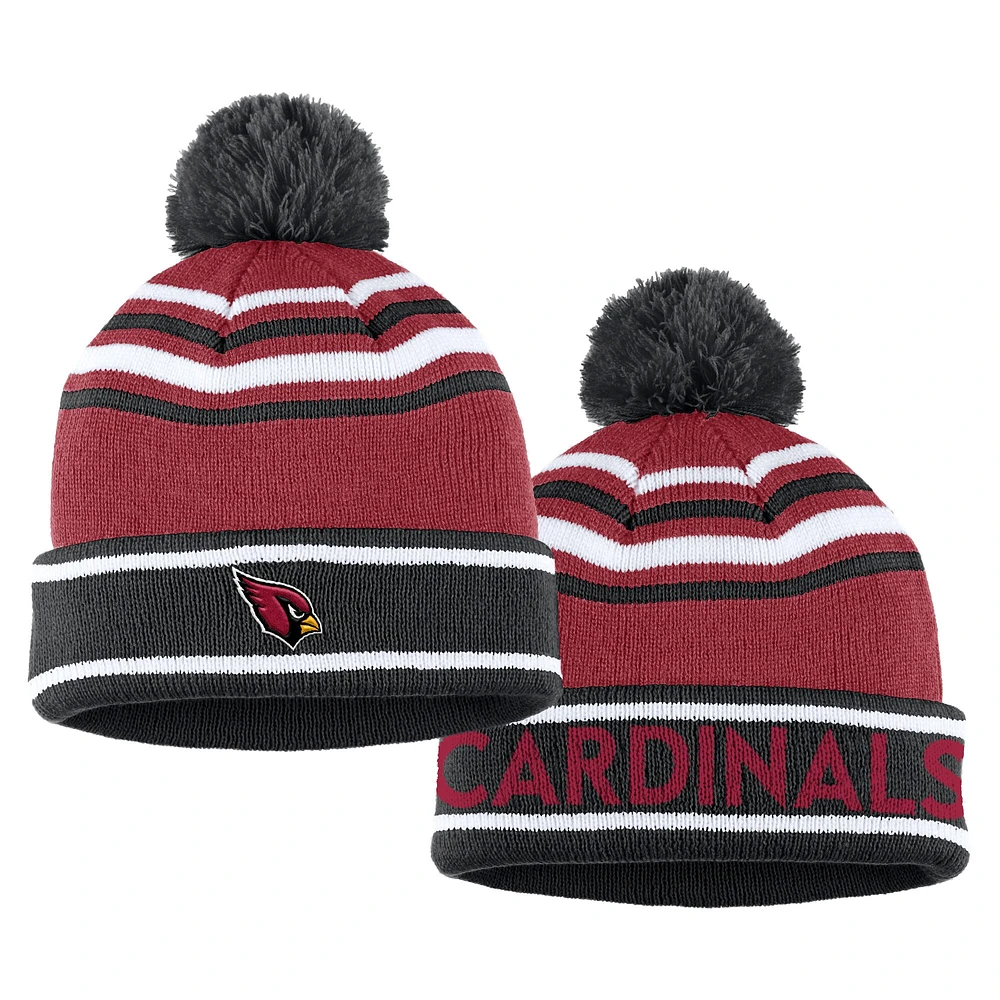 Women's WEAR by Erin Andrews Cardinal Arizona Cardinals Bonnet en tricot à revers avec pompon et écharpe